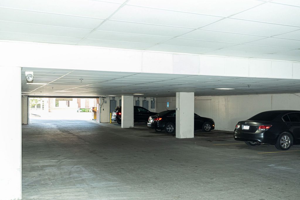 Parking garage at our office in Montgomery, OH